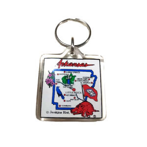 Arkansas Acrylic Keychain Travel Tourism Souvenir Razor Back